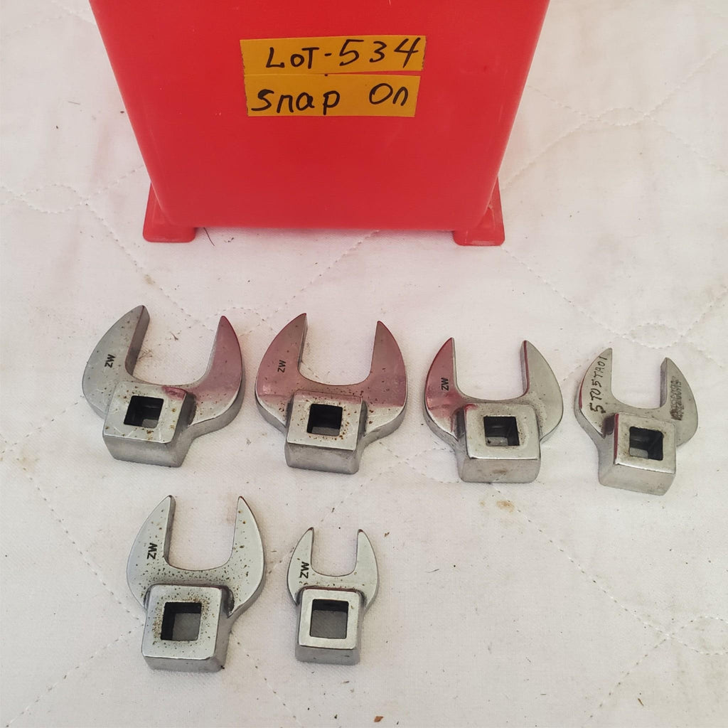 Lot of 6 Assorted Snap-On Drive SAE Open-End Crowfoot Wrench LOT 534