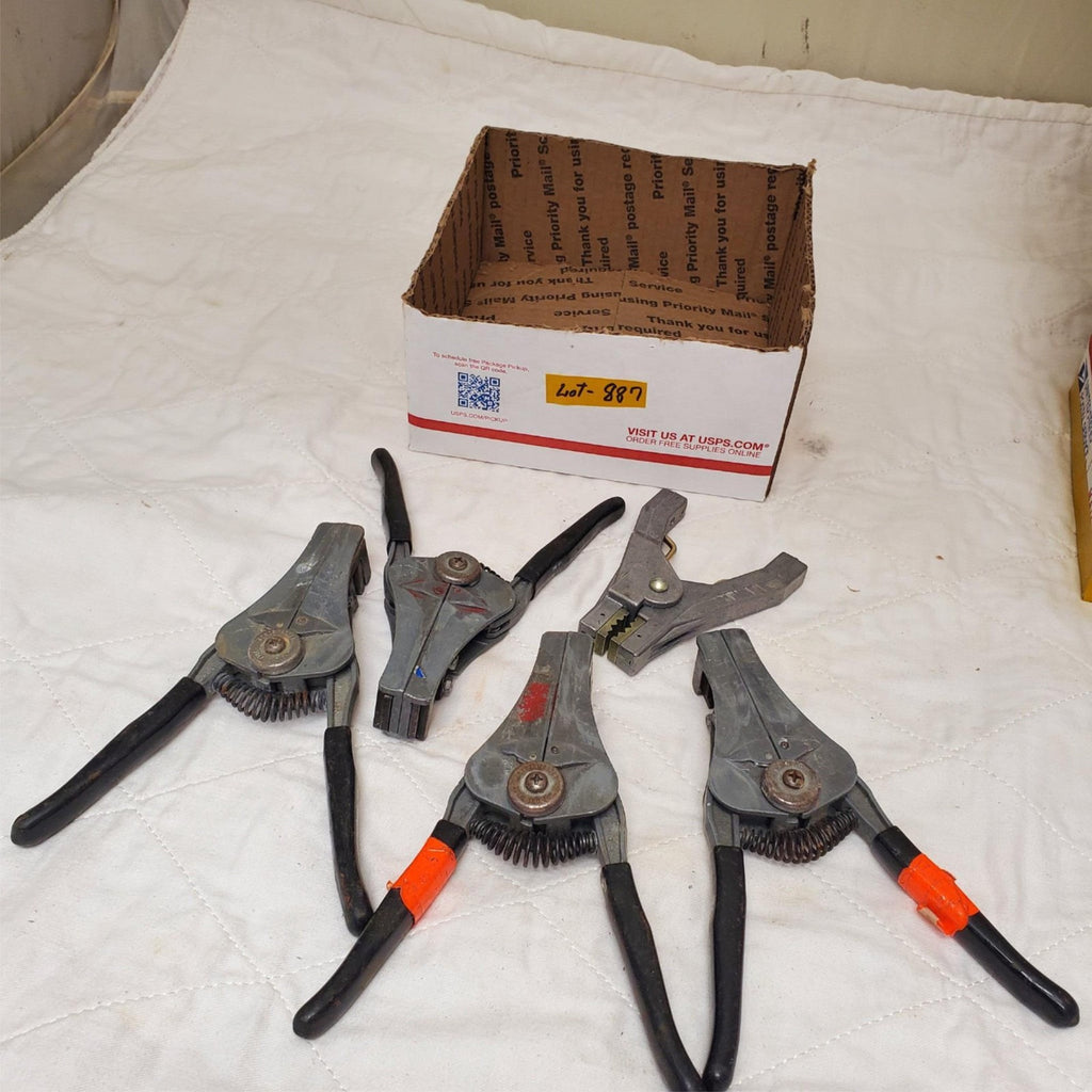 Lot of 4 Ideal Stripmaster Wire Strippers & Grounding Clamp LOT-887
