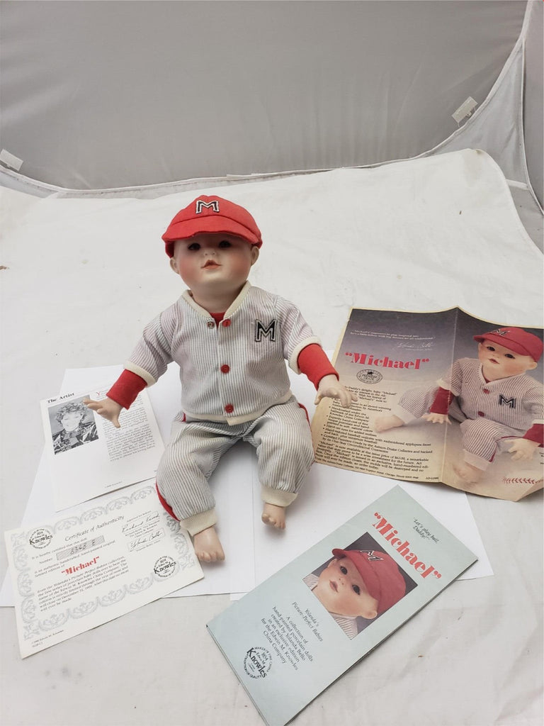 Knowles Michael Baseball Porcelain Doll Yolanda's Picture Perfect Babies