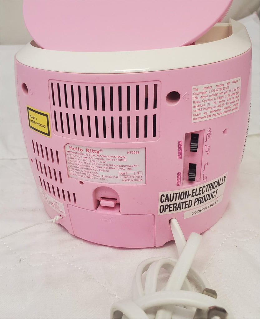 Hello Kitty KT2053 AM/FM Stereo CD Dual Alarm Clock Radio
