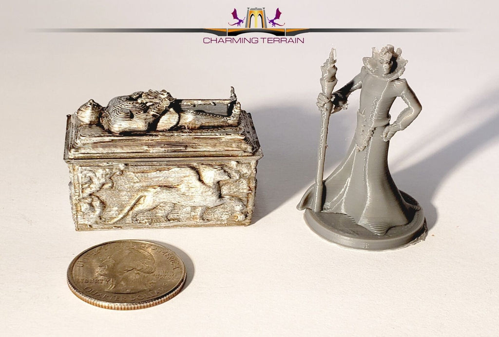 3d Printed Knight's Tomb Terrain Miniature - D&D Pathfinder Fantasy