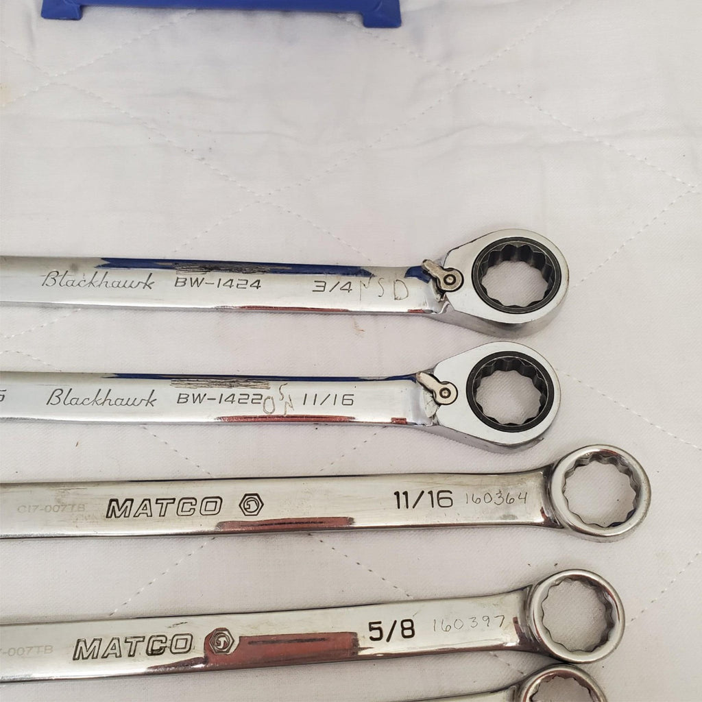 Lot of 6 Assorted Matco & Blackhawk Combination Wrench Set Lot-47