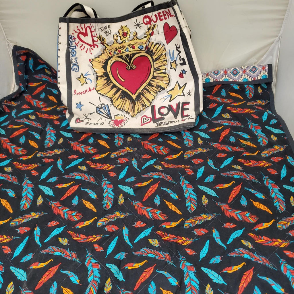 Brighton Queen of Love Canvas Tote & David Textiles Feather Pattern Fabric Quilt