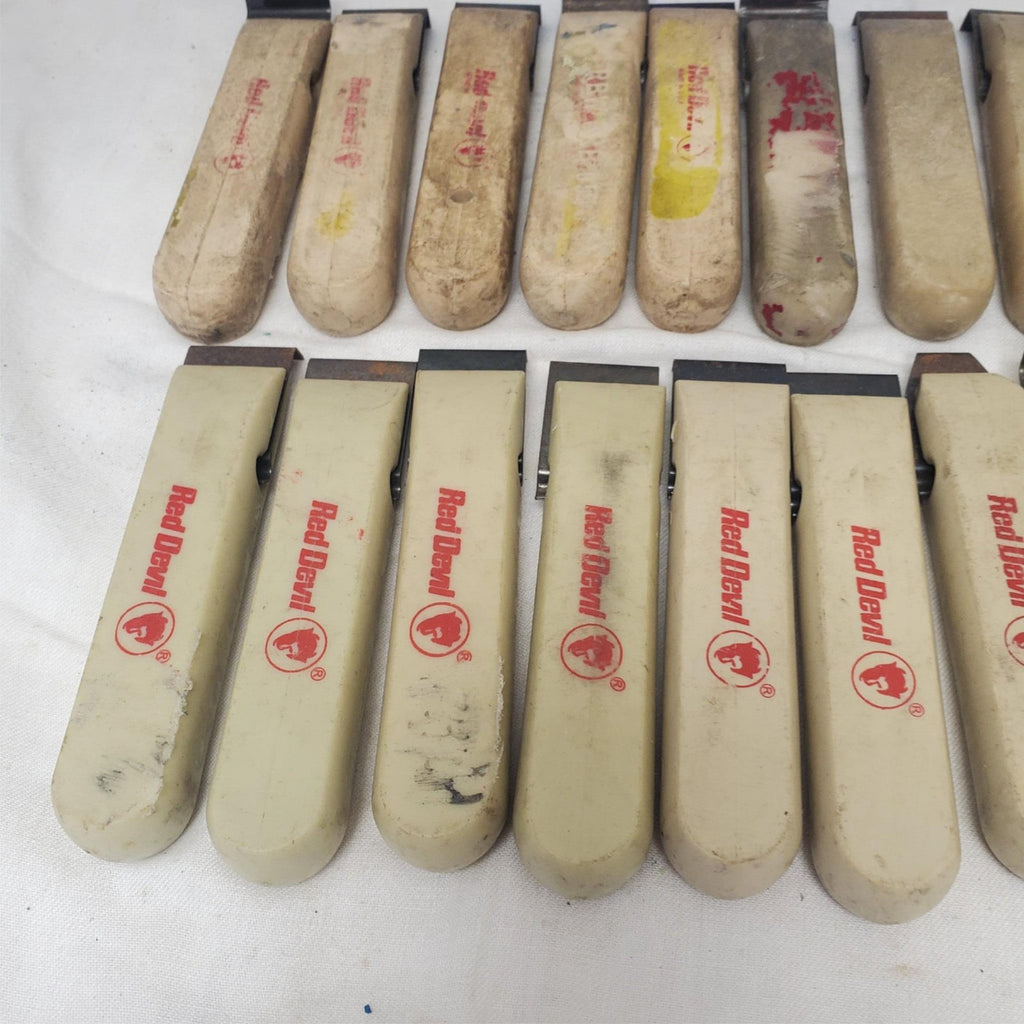 Lot of Assorted 24 Red Devil Single Edge Paint Scraper LOT-362