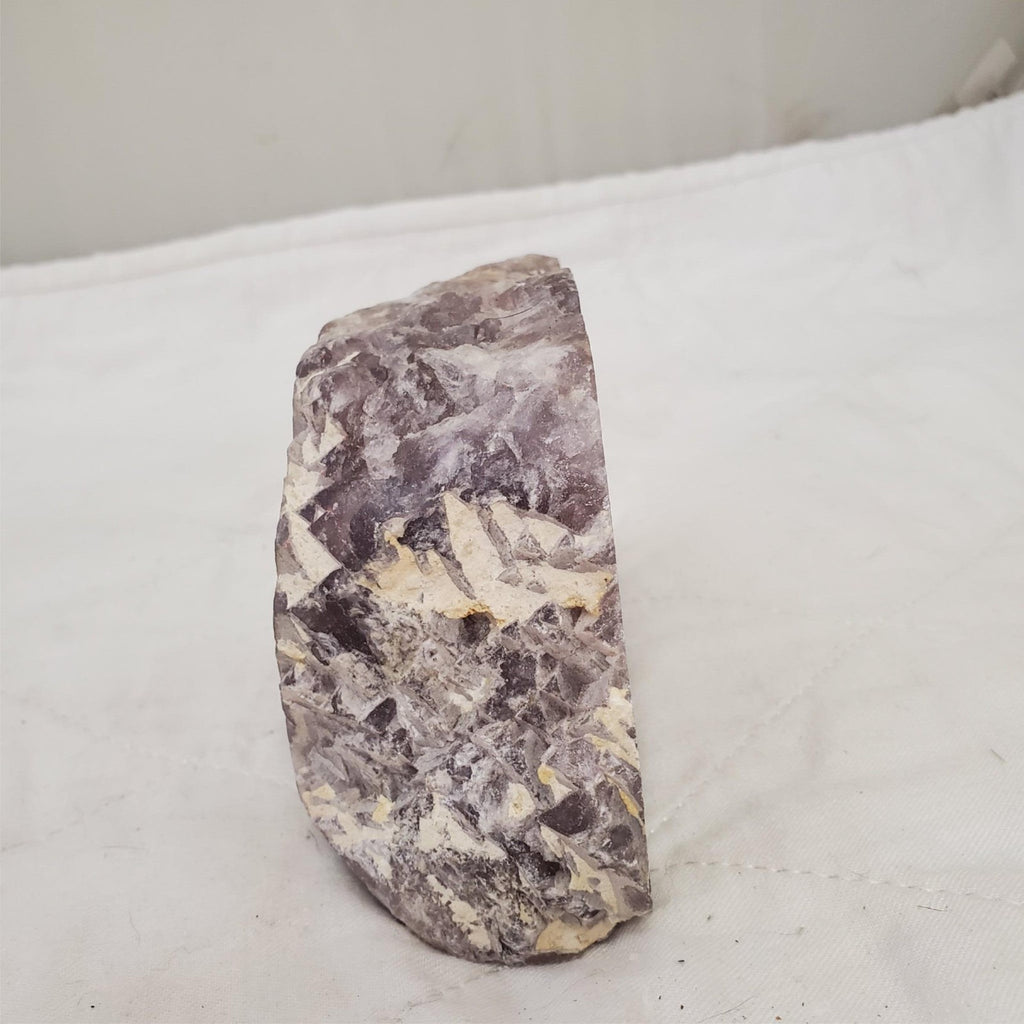 Natural Lepidolite Crystal Sliced Coarse Purple Mica Rock