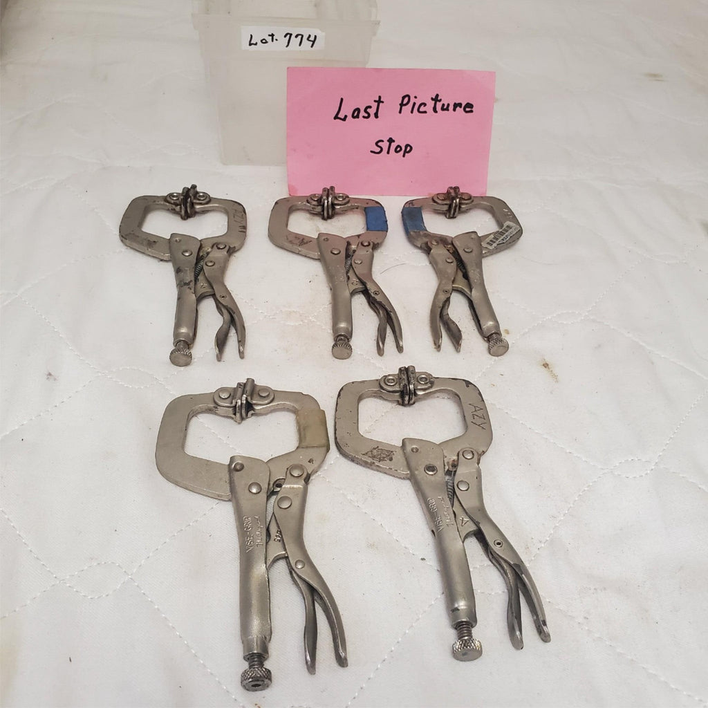 Lot of 5 Assorted Vice Grips Locking C-Clamp Tool LOT-774