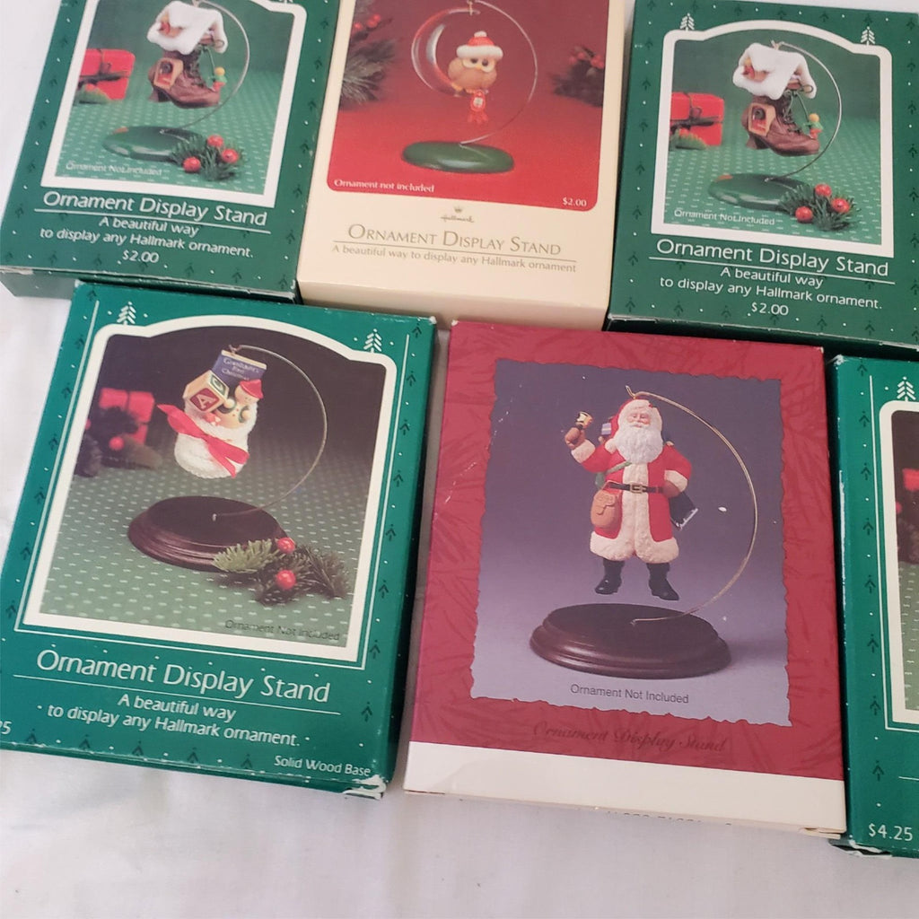 Lot of 7 Assorted Hallmark Ornaments Display Stands