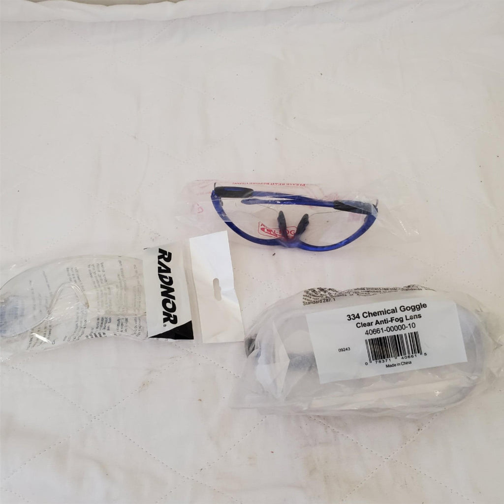 Lot of 67pc Chemical 334 Goggle Clear Anti-Fog Lens Safety Glasses 