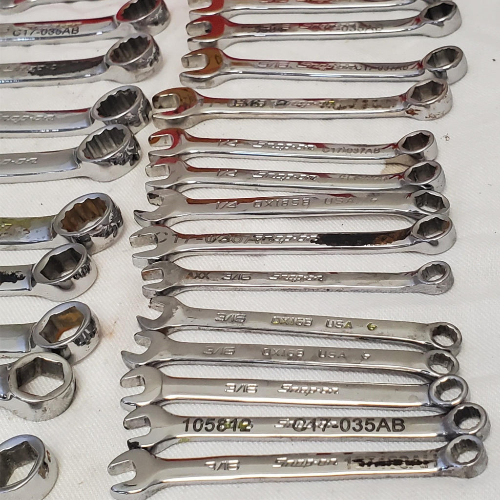 Lot of 34 Assorted Snap on Combination Wrench Set LOT-1036