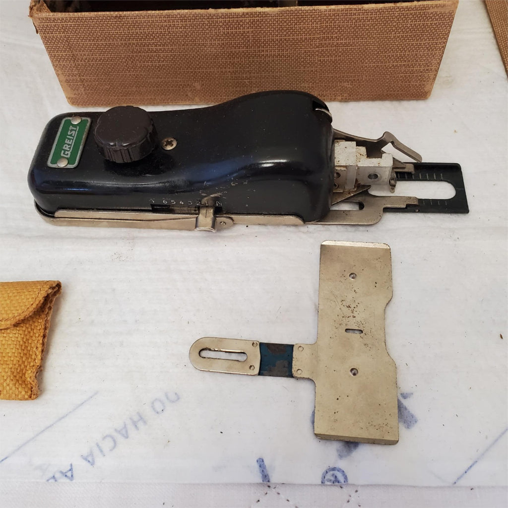 Vintage Sewing Greist Products Rotary Button Holer in Original Box