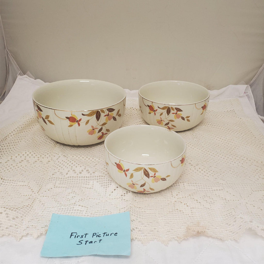 Set of 3 Hall's Superior Bowl. By Mary Dunbar Jewel Homemakers Institute