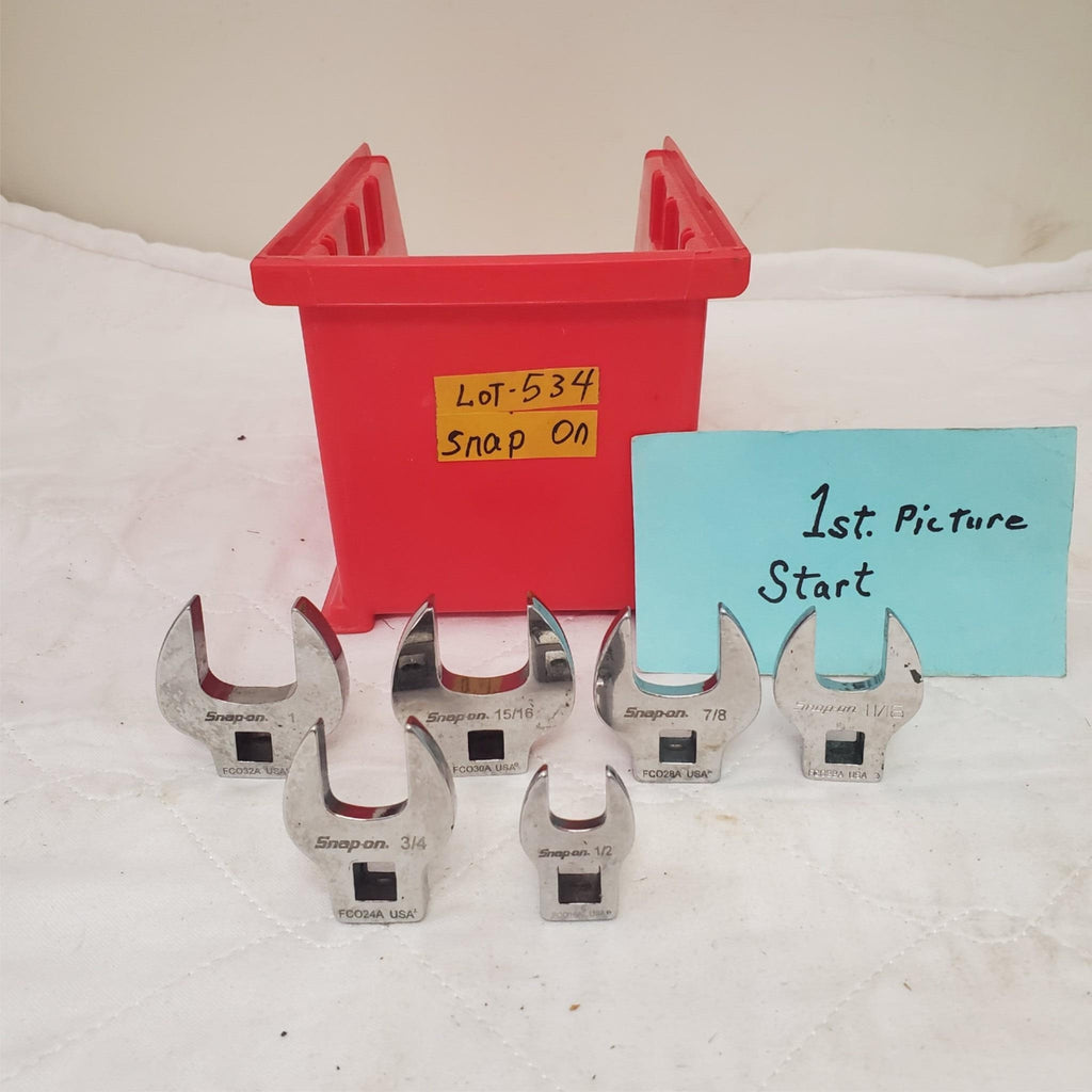 Lot of 6 Assorted Snap-On Drive SAE Open-End Crowfoot Wrench LOT 534