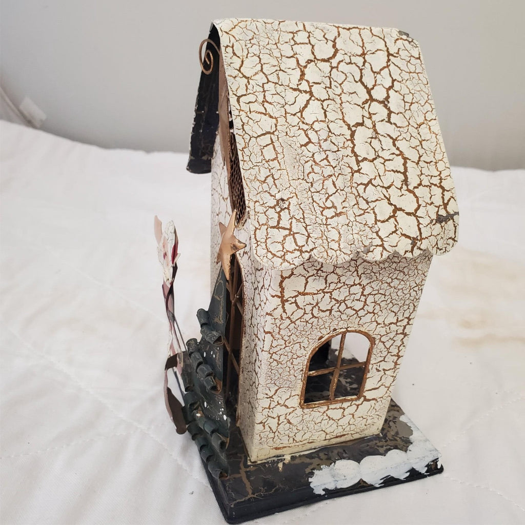 Metal Miniature Santa Claus House Adorable Candle Holder