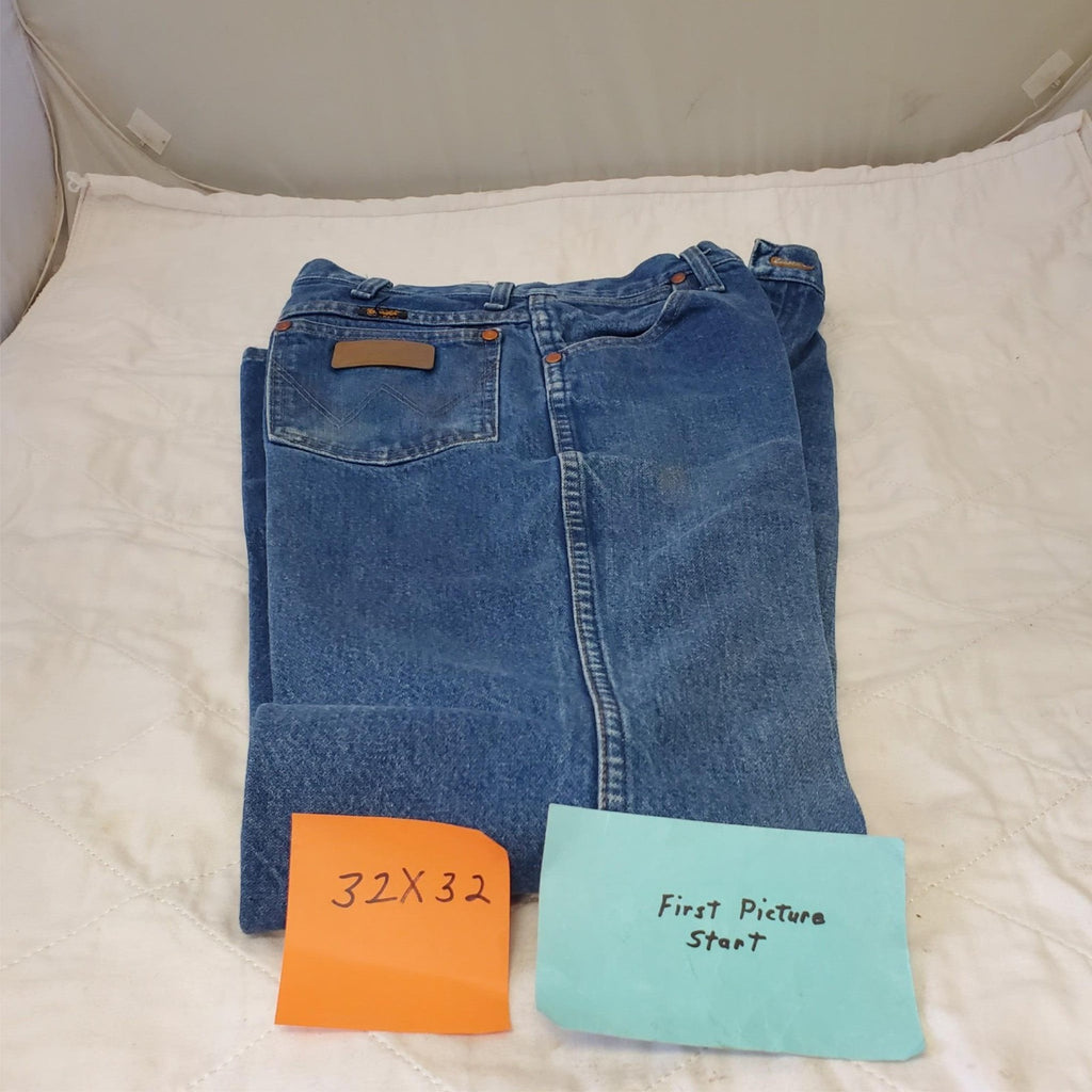 Wrangler Mens 32x32 Blue Straight Relaxed Fit Denim Jeans #6