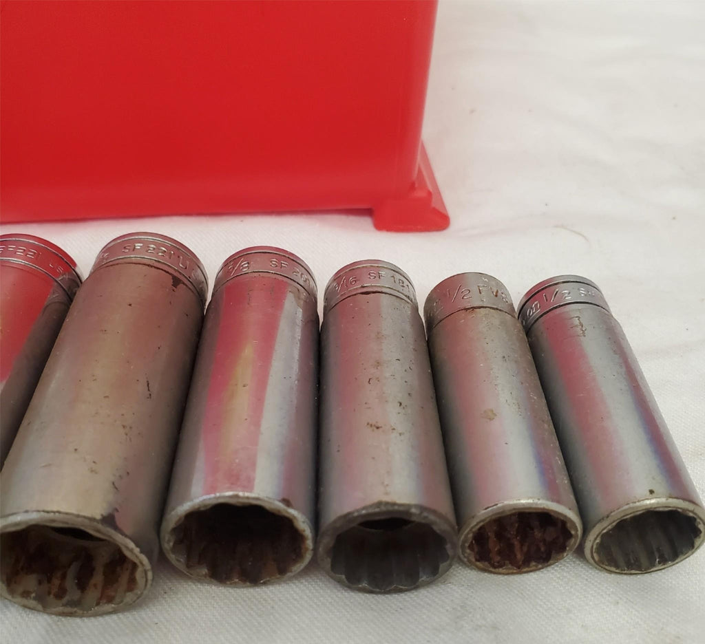Lot of 9 Snap On 3/8  Deep Socket Set LOT-541
