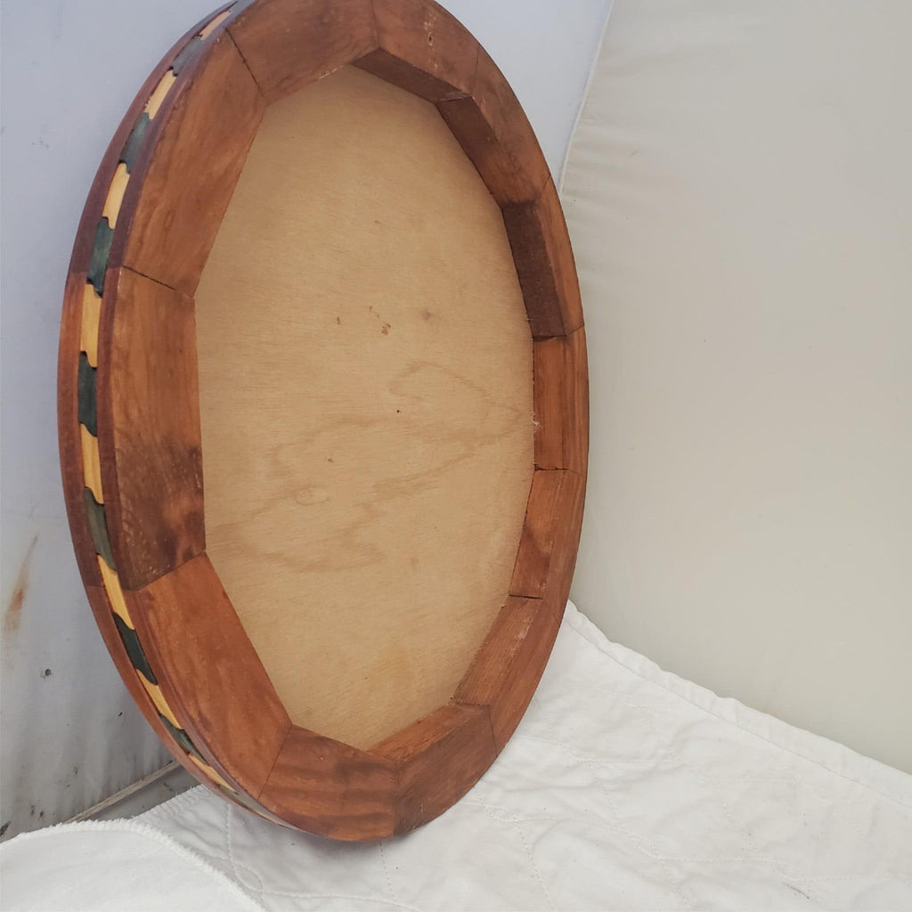 Beautiful Aztec Mayan Calendar Hand Carved Wooden Art
