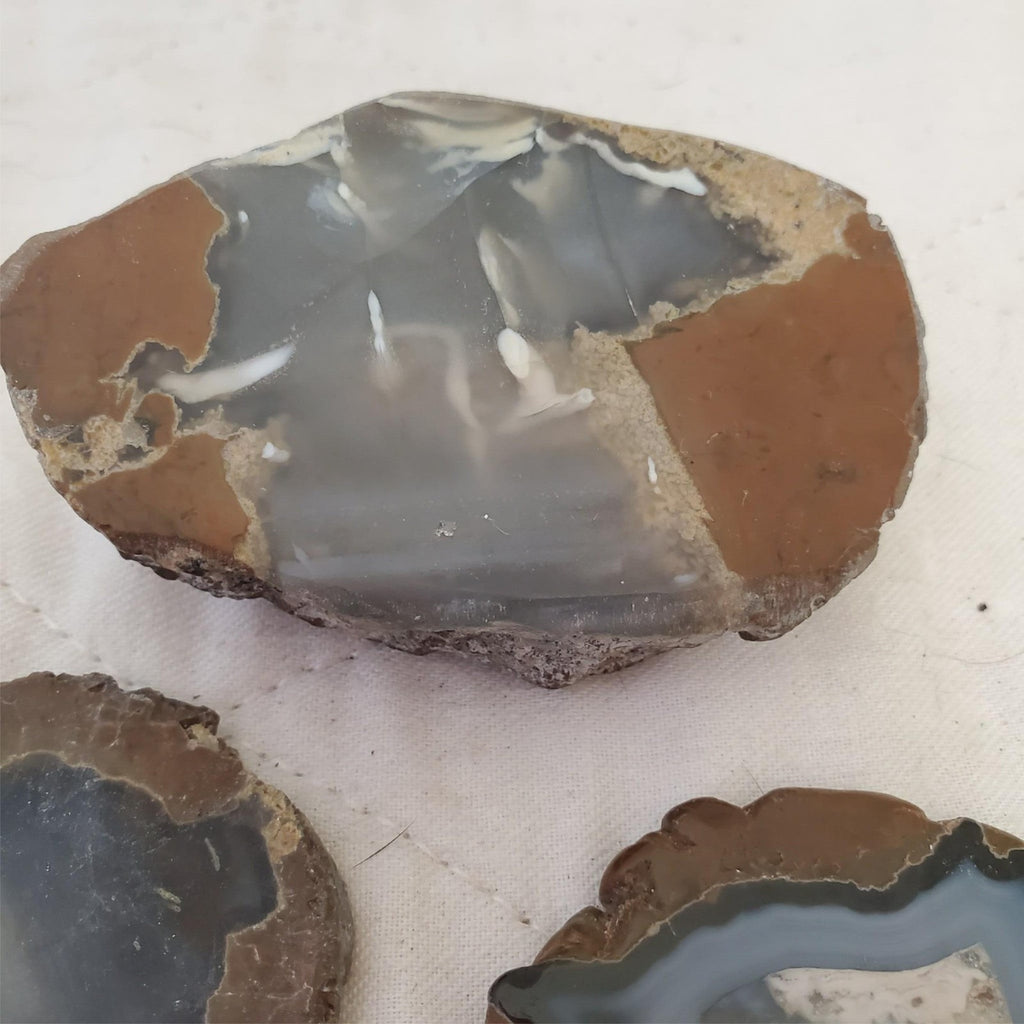 Collection of Natural Beautiful Agate Geode Druzy Slices