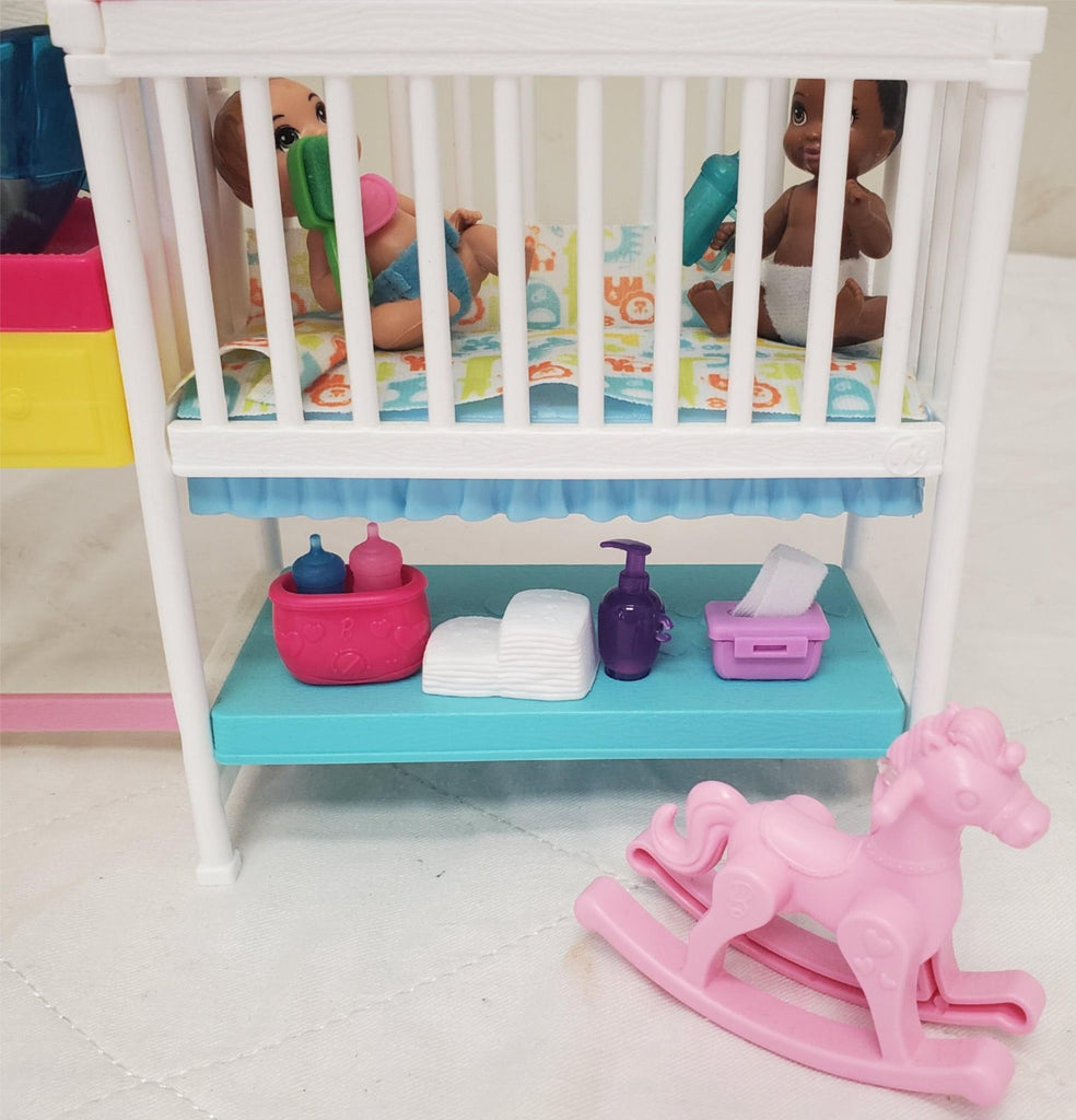 Mattel Nap 'n' Nurture Nursery Barbie Skipper Babysitters Playset