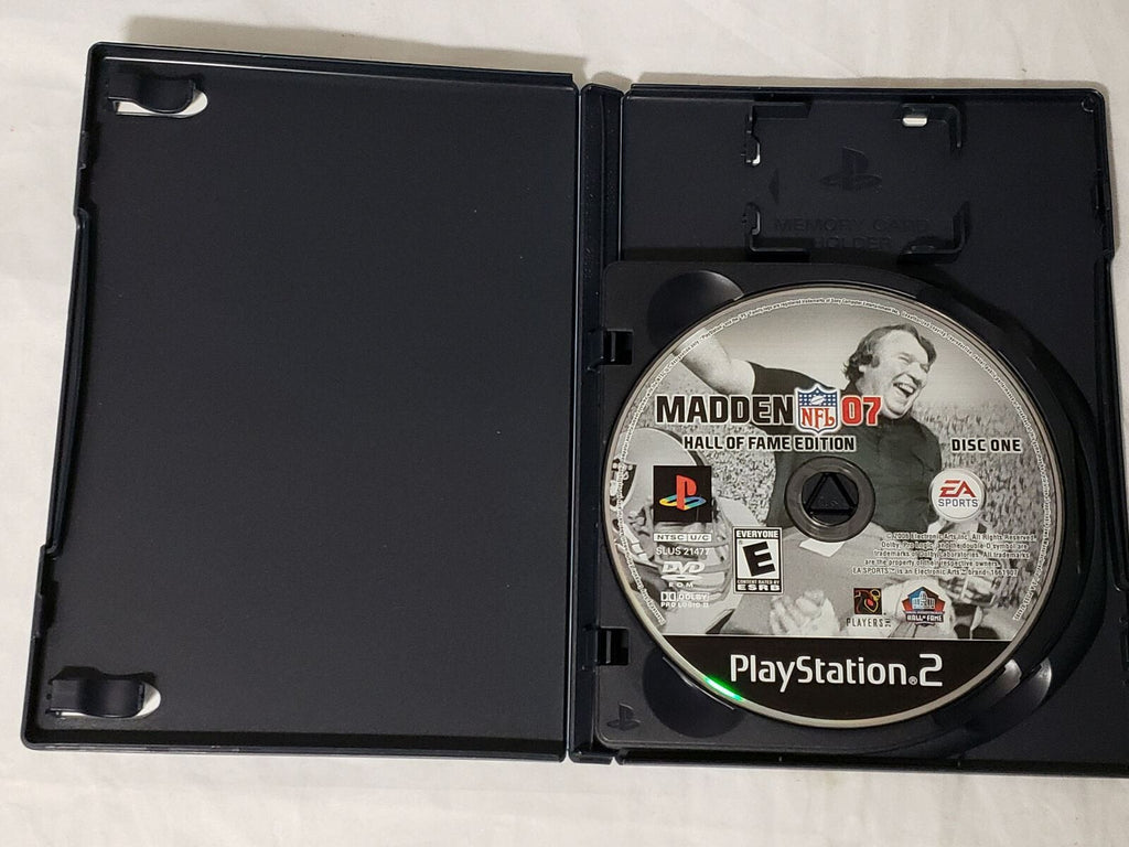 PS2 Madden NFL 07 Hall of Fame Edition Playstation 2 Original Manual Bonus Disc