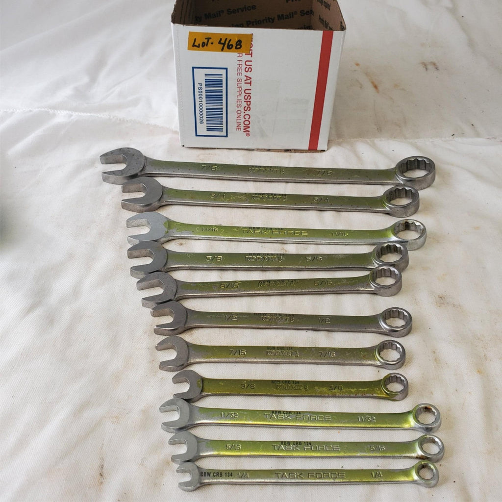 Lot of 11pcs 12 Point SAE Combination Wrench Set - LOT 468