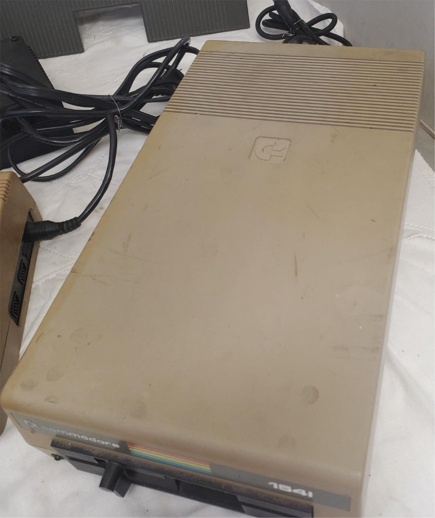 Vintage Commodore 64 Computer System w/ 1541 Disk Drive, Joystick, Floppy Disks