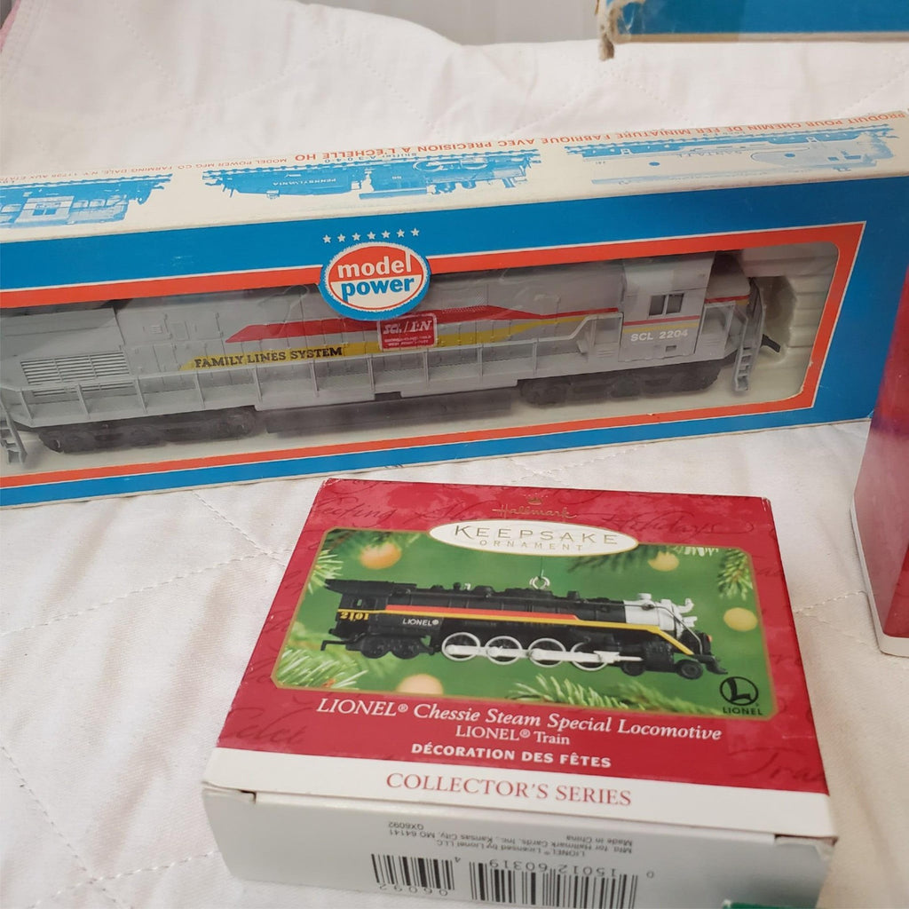 Large Lot of Train and Space Christmas Ornaments Collection