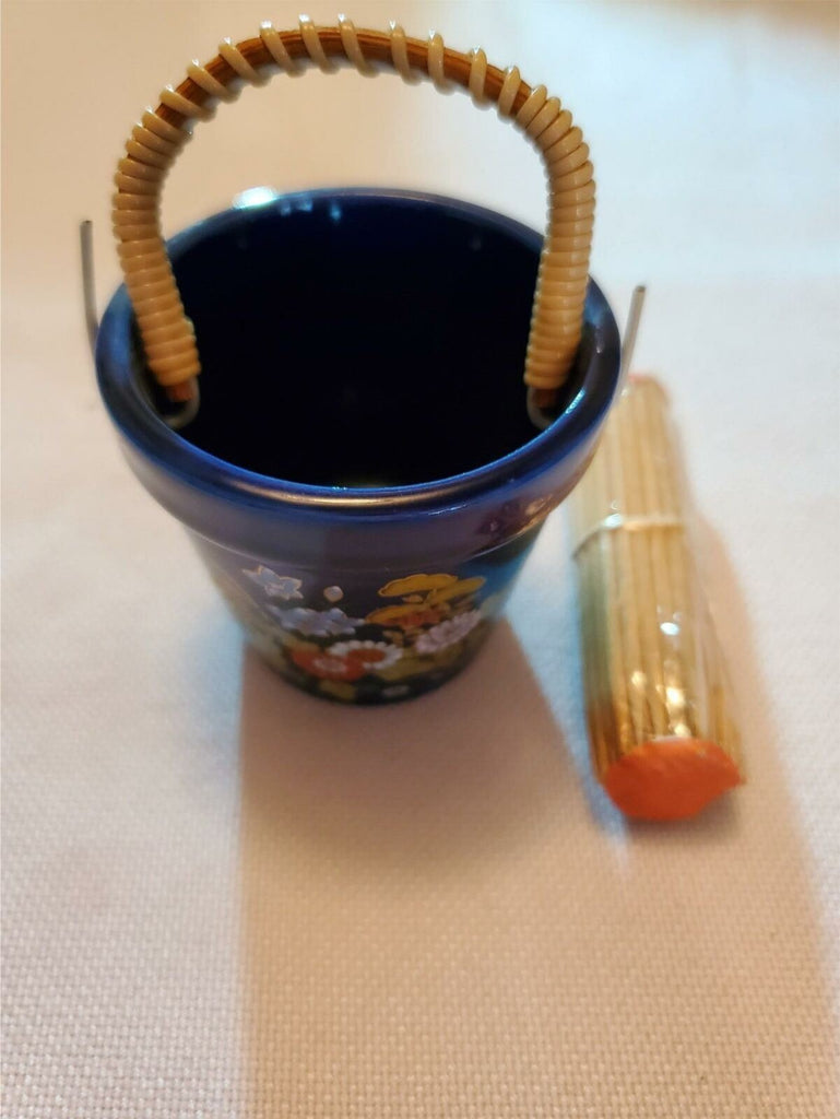 Vintage China Dragonware Toothpick Holder and Vase Set - Blue