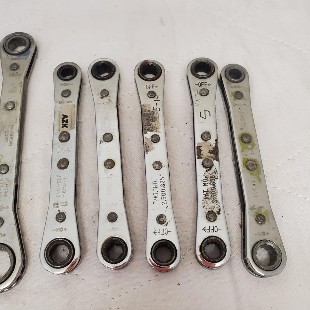 Lot of 11 Assorted Ratcheting Box End Wrench Set LOT-789