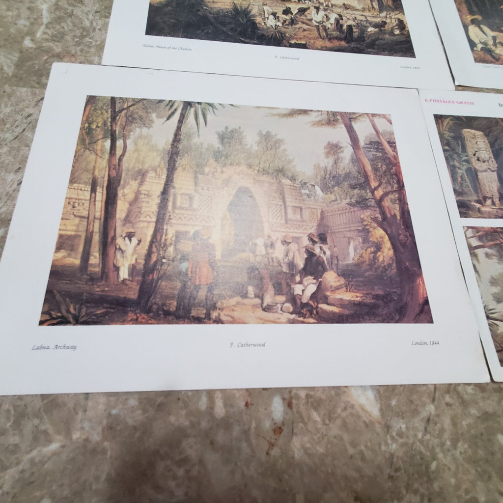 Lot of 9 Art Prints of Ruins and Temples
