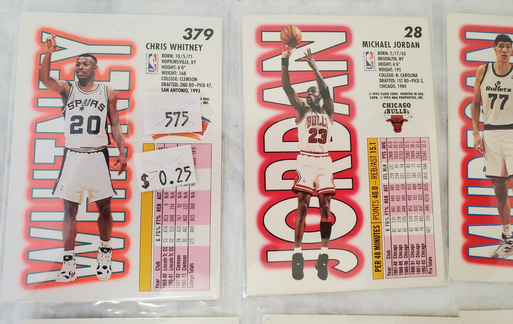 1993-94 Fleer Michael Jordan Harold Miner Heat and More Baseball Trading Cards