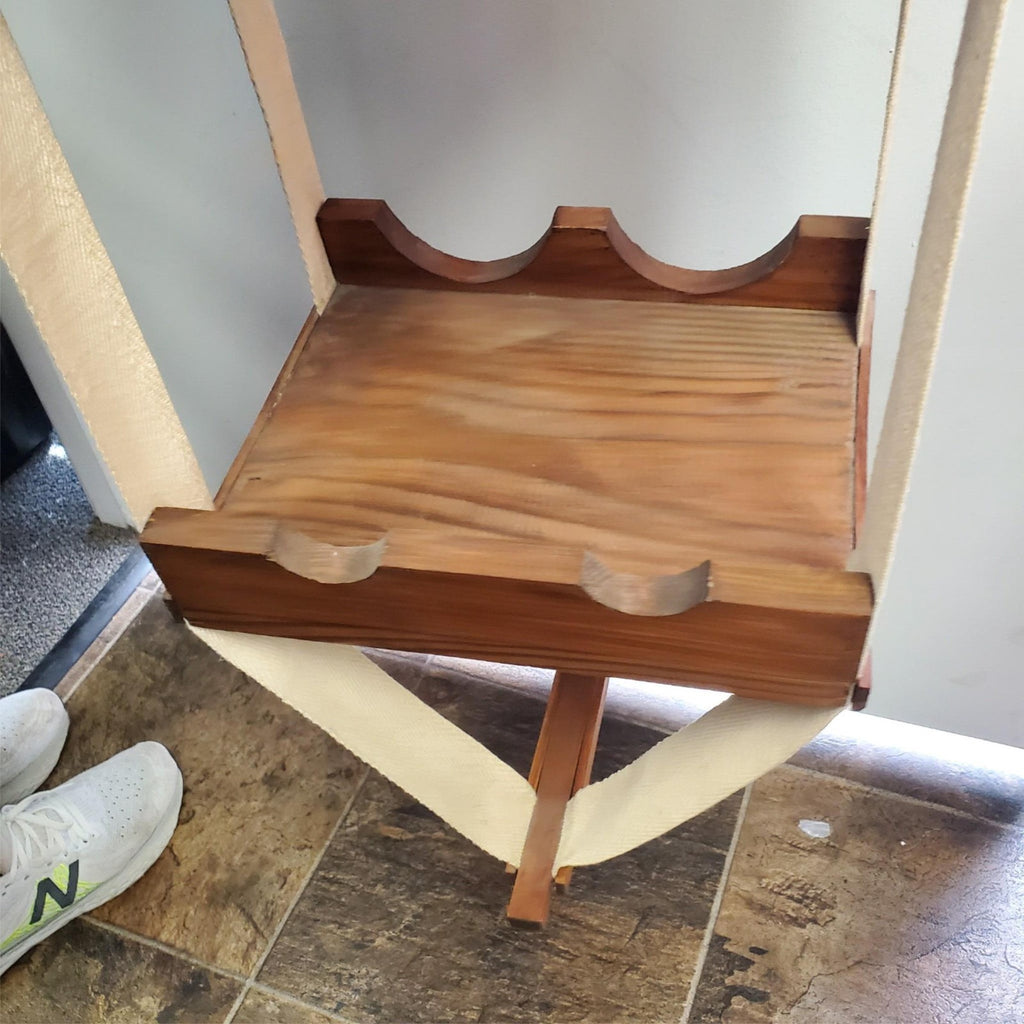 Vintage Rustic Ceiling Hanging Wine Bottle Glass Wood Rack Floating Plant Shelf