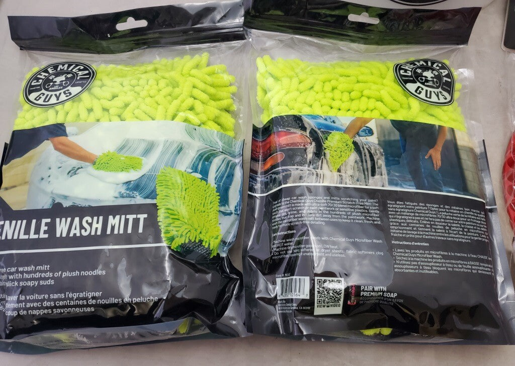 Chemical Guys Detailing Kit Car Wash Red Cyclone Dirt Trap & Chenille Wash Mitt