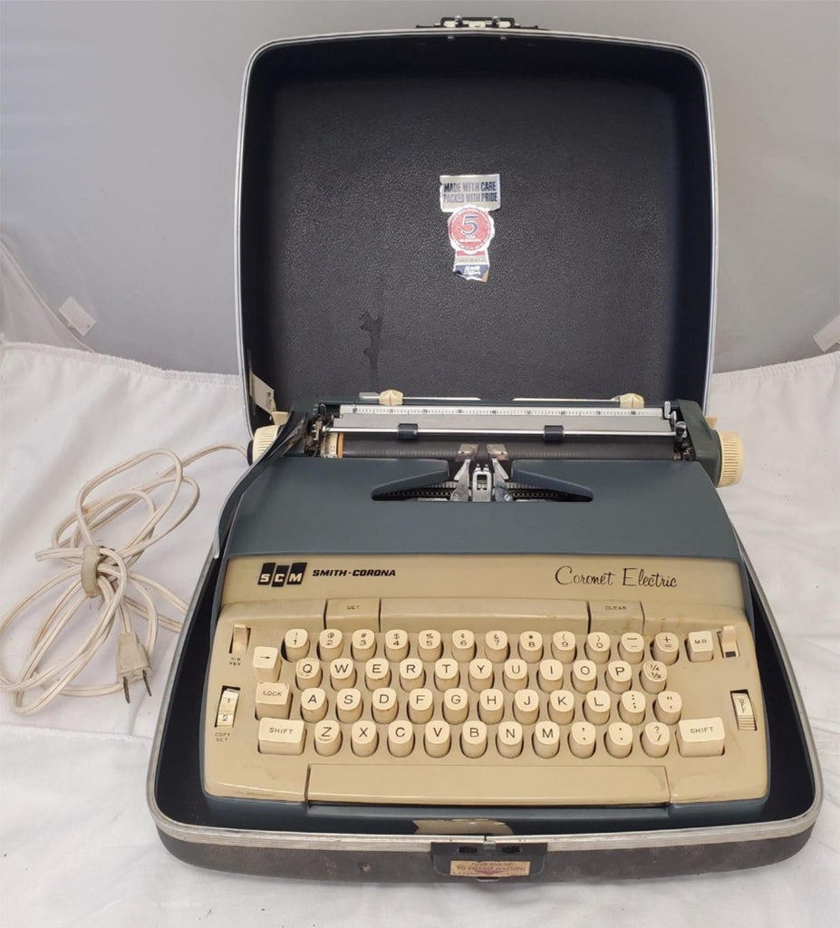 Vintage Scm Smith Corona Coronet Electric Portable Typewriter with Case