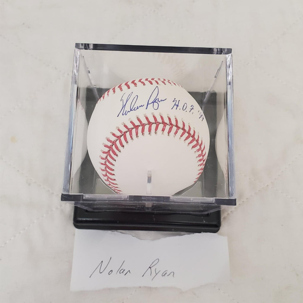 Nolan Ryan Autographed Official Major League Baseball with Display Case