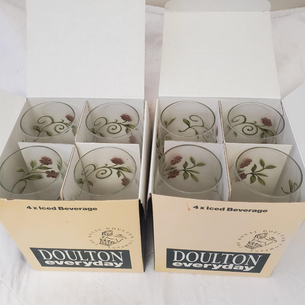 Set of 4 of 2 ROYAL DOULTON Cinnabar Iced Beverage Tea Glasses