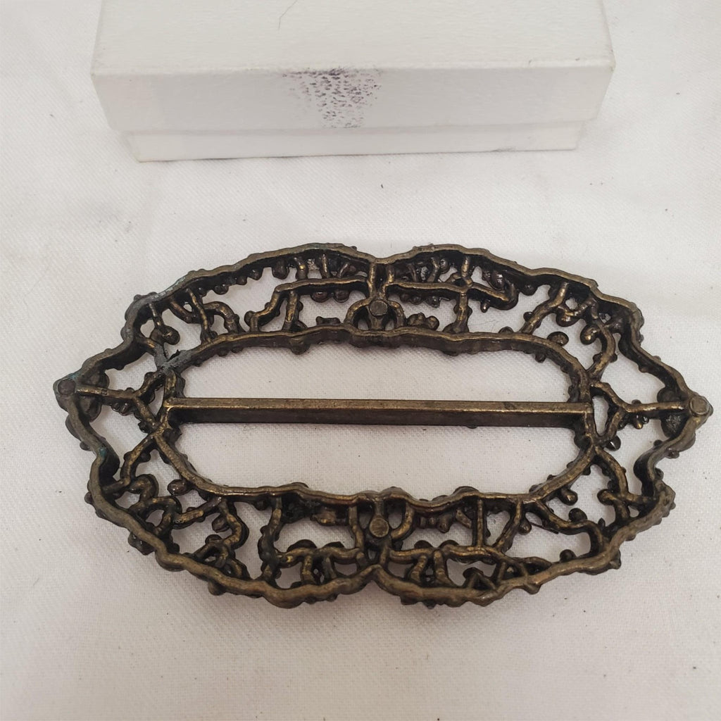 Antique Victorian Style Ornate Filigree Belt Buckle