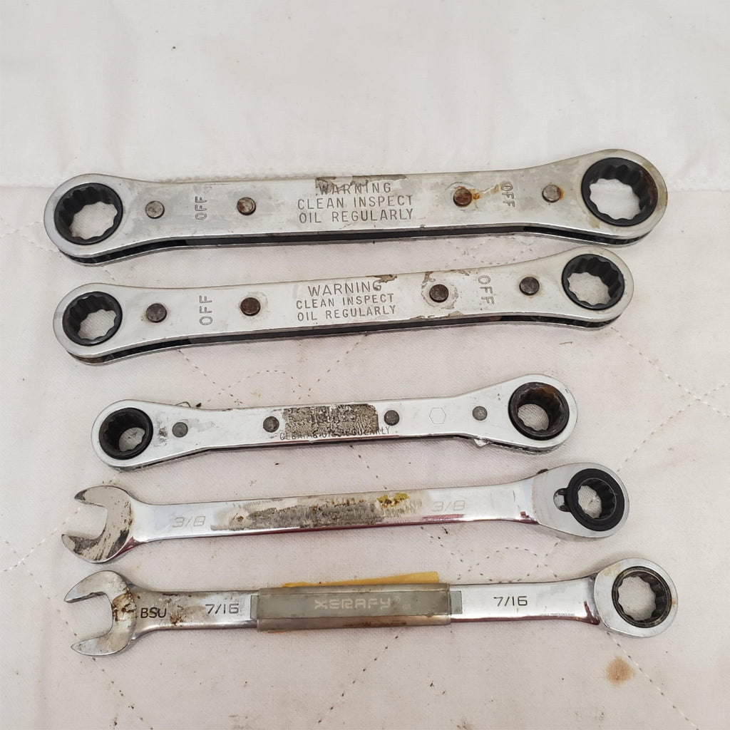 Lot of 5 Double Box Reversible Ratcheting Wrench Set  LOT-830